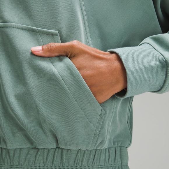Lululemon brushed softstreme funnel neck zip up size 8 medium forest - Picture 4 of 8